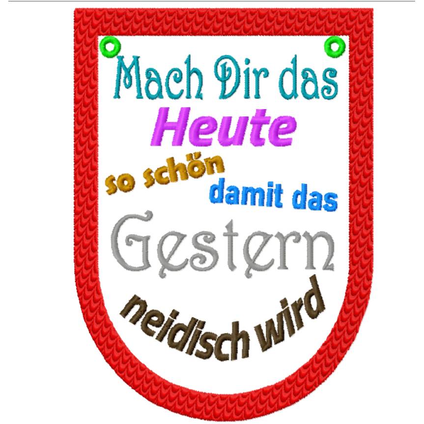 DreamEmbroid ITH Stickdatei Türschild "Mach dir ..." – Motivationssprüche als Wanddeko Bild 1