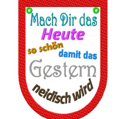 DreamEmbroid ITH Stickdatei Türschild "Mach dir ..." – Motivationssprüche als Wanddeko