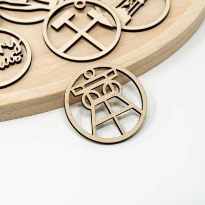 Ruhrpott Holzanhänger – Förderturm | Pott Anhänger | Holz Baumschmuck