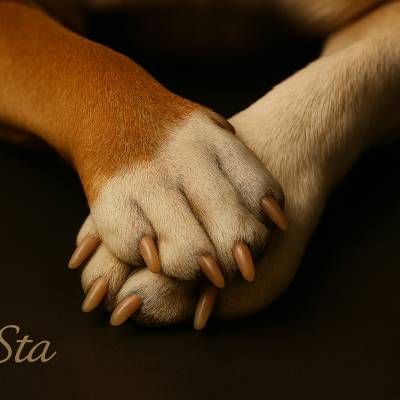 Pfoten einer Old English Bulldogge als hochwertiger JPG-Druck – Format bis DIN A3