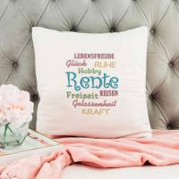 Stickdatei Spruch zur Rente und Ruhestand