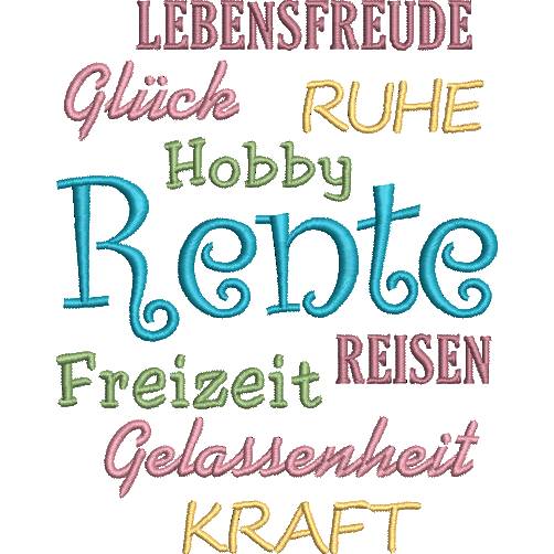 Stickdatei Spruch zur Rente und Ruhestand Bild 3