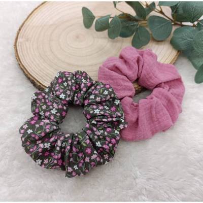 Scrunchies - Set - Haargummis * Blumen * Musselin