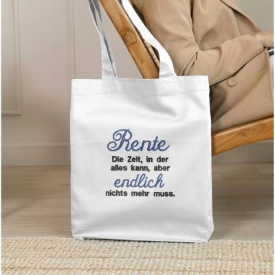 Stickdatei Spruch Rente – Ruhestand Vollstickdatei in 16x26 & 20x28
