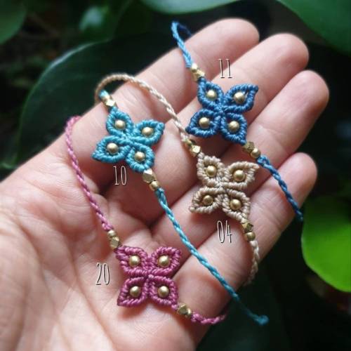 Macrame PIXIE Armband Blumenarmband Blütenarmband // personalisierbar floral