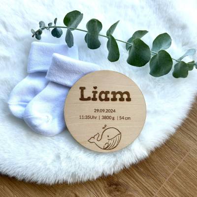 Personalisierte Geburtsanzeige Baby – Einzigartige Geschenkidee zur Geburt mit Namen & Geburtsdaten Namensschild Babyzim