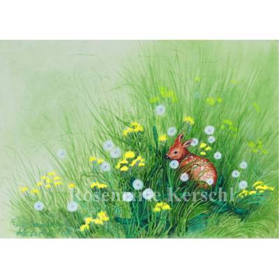 Handgemaltes Junges Reh Aquarellbild Unikat 23 x 30 cm – Natur-Kunst von Galerie Rosemarie Kerschl
