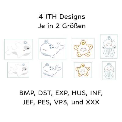 ITH Meerestiere Schlüsselanhänger Stickdatei