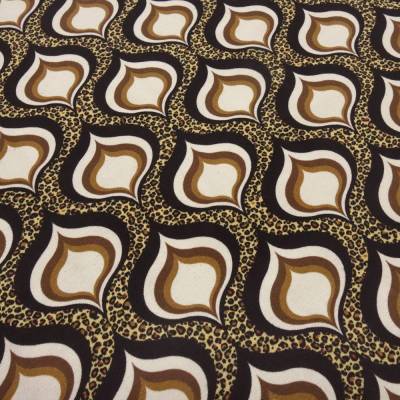 Stoff Baumwolle Jersey Leo Tierfellmuster Design Ornamente beige braun sand schwarz Kleiderstoff Kinderstoff