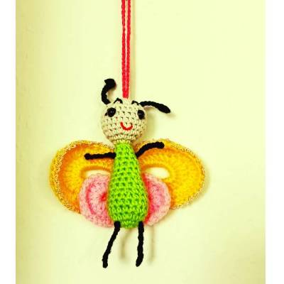 Gehäkelter Schmetterling Taschenbaumler Fensterdeko Schlüsselanhänger  Amigurumi