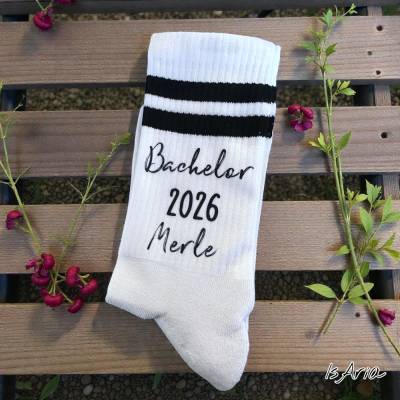 Bachelor Socken, Bachelor 2026, Personalisierbar, Tennissocken, Strümpfe, Geschenkidee