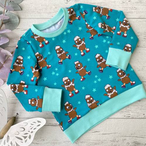 Pittiplatsch Longsleeve oder T-Shirt in petrol, Kindershirt mit Pittiplatsch, Wunschgröße 74 - 134