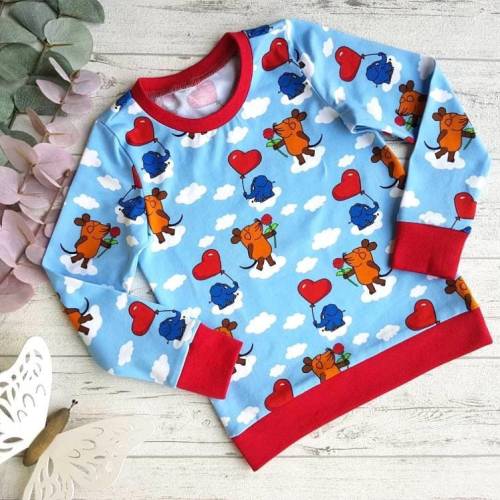 Shirt Sendung mit der Maus, Longsleeve oder T-Shirt mit Maus und Elefant, Wunschgröße 68 - 134