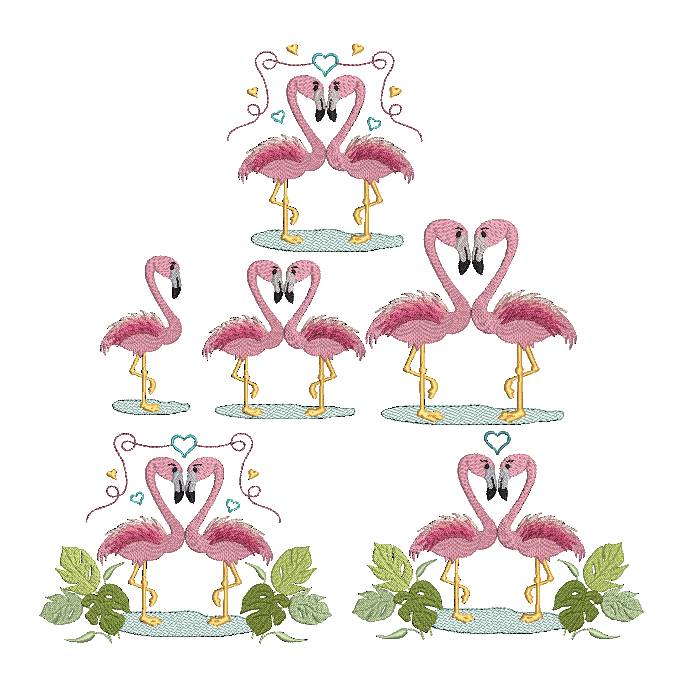 Stickdatei Flamingo SET Bild 1
