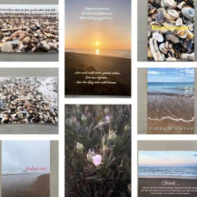 „Beach Cards“ - Postkarten mit Meer-Motiven und motivierenden Texten