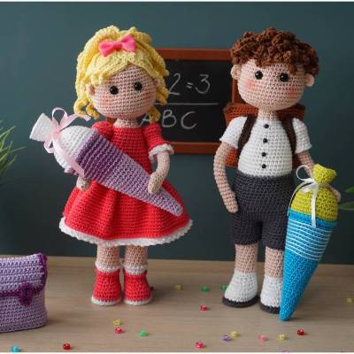 Häkelanleitung Schulkinder Sophia und Leo - PDF Datei deutsch