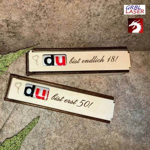 Du bist - 28 Laser Cut Vorlagen: Geburtstag für Duplo Geschenkbox, Holzstärke mit 3mm und 4mm, SVG, DXF, AI, Lightburn