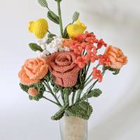 Brautstrauß nachhaltig | Handgemachter gehäkelter Blumenstrauß | Geschenkidee Frau
