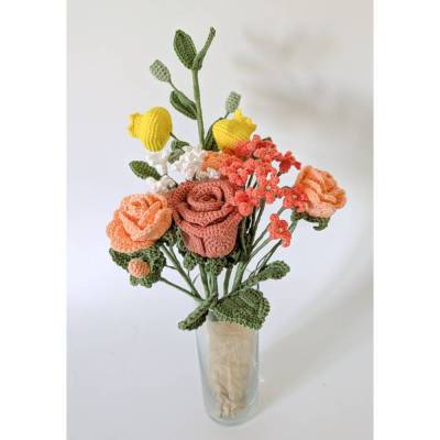 Brautstrauß nachhaltig | Handgemachter gehäkelter Blumenstrauß | Geschenkidee Frau