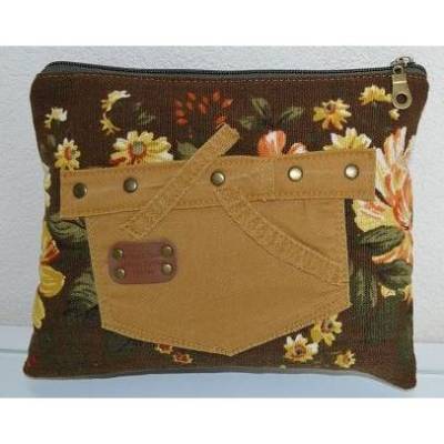 Jeans-Upcycling Mäppchen/Kosmetiktasche im Retrolook