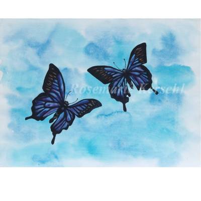Schmetterlinge Aquarellbild handgemalt – Unikat 24 x 32 cm Querformat