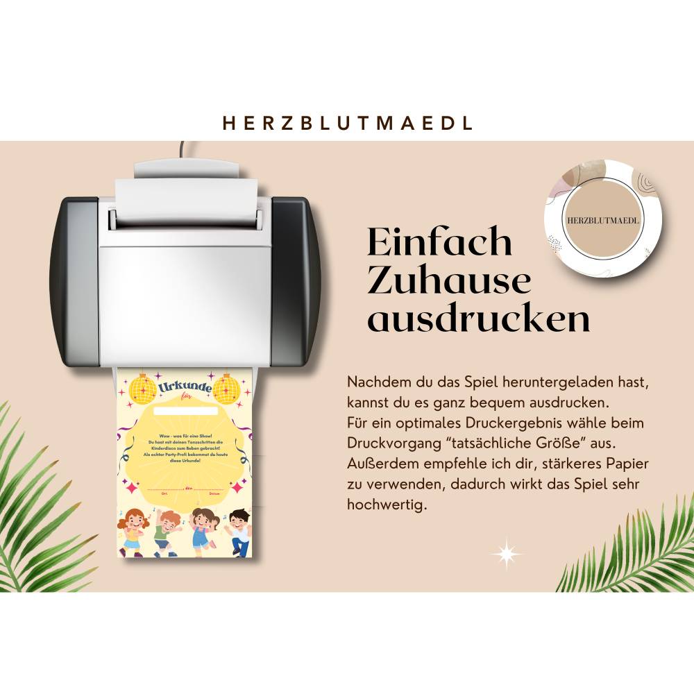Urkunde für Kinderdisco – Teilnahmeurkunde für Kindergeburtstag, Tanzparty & Kinderdisco in Gelb Bild 3