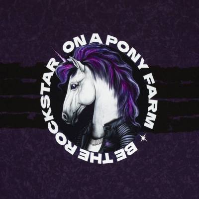 French Terry Panel mit Einhorn "Rocket Star" Thorsten Berger dunkellila  ca. 89 x 155 cm ♕