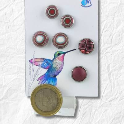 Handgemachte Edelstahl Ohrstecker Unikate – Farblich passende Paare in verschiedenen Größen ART PP3