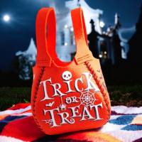 Halloween Filzbeutel mit süßen Katzengeistern – Trick or Treat Tasche – Handgemacht für Kinder