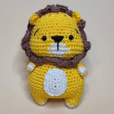 Gehäkelter Löwe  "Leon" als Schlüsselanhänger | Taschenanhänger | Amigurumi Tier | Handarbeit | Kindergarten