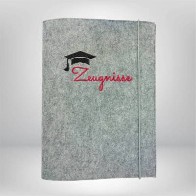Zeugnismappe Doktorhut Zeugnisse Filz Sichtbuch Geschenk zum Abschluss