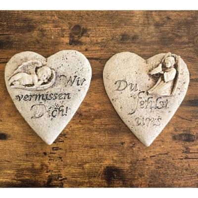 Gedenksteine mit Spruch - Grabschmuck - Zwei Varianten -