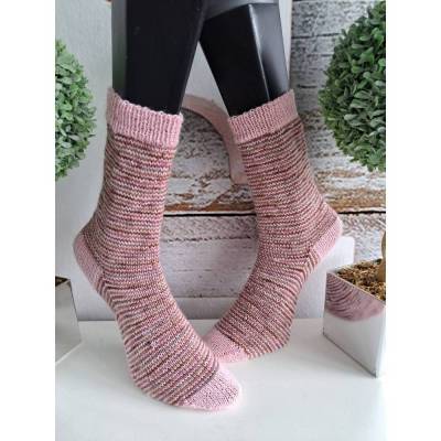 gestrickte Socke Gr.38/ 39 Rosatöne