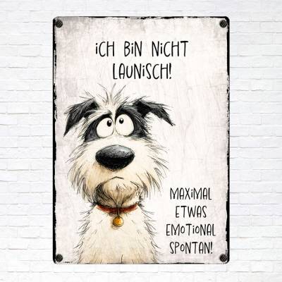 Dekoschild 'Nicht launisch', UV-beständiges Blechschild, Wandschild