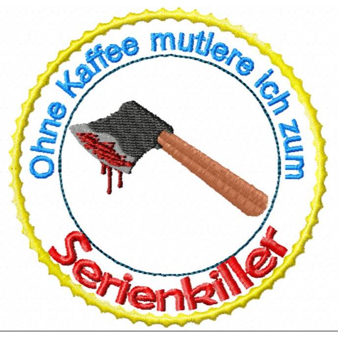 MugRug Stickdatei Serienkiller Alkohol – Wein, Bier & Sekt Untersetzer | DreamEmbroid Bild 3