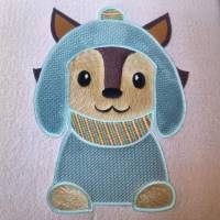 Winterfuchs Stickdatei Applikation – Weihnachtsfuchs für Webware | DreamEmbroid