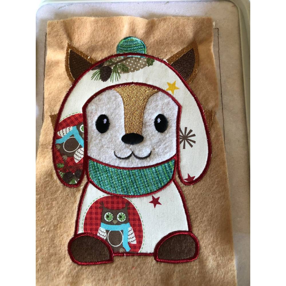 Winterfuchs Stickdatei Applikation – Weihnachtsfuchs für Webware | DreamEmbroid Bild 2