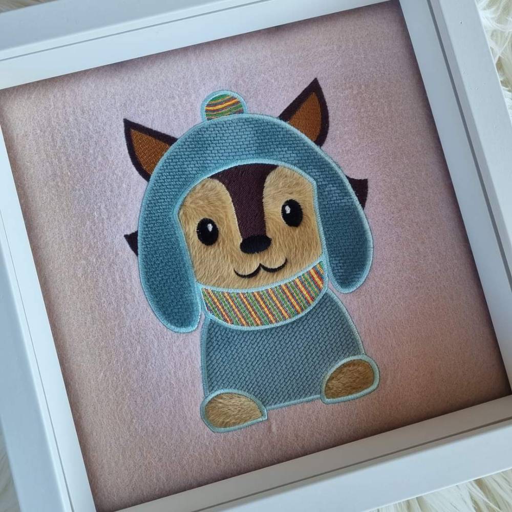 Winterfuchs Stickdatei Applikation – Weihnachtsfuchs für Webware | DreamEmbroid Bild 3