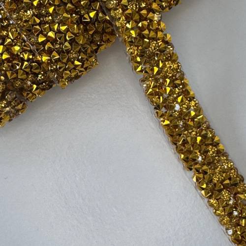 1 Meter Strassborte zum Aufbügeln, 12mm, gold