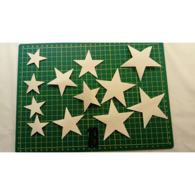 12x Kunstleder Sterne Weiß – Flicken Set zum Basteln & Reparieren, Patches in 3 Größen