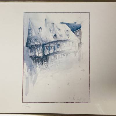 Dietmar Gürtler Druckgrafik/Aquarell – Limitierte Auflage mit Signatur, gerahmt