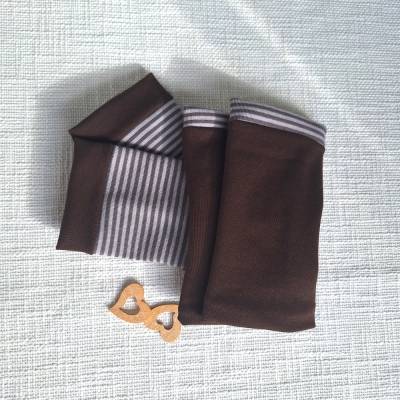 Armstulpen aus Jersey Wendestulpen braun grau