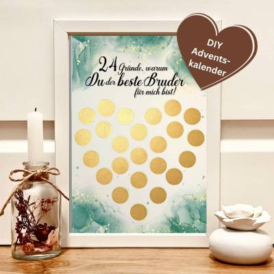 DIY Rubbel Adventskalender Bruder – Personalisierter Adventskalender mit 24 Botschaften