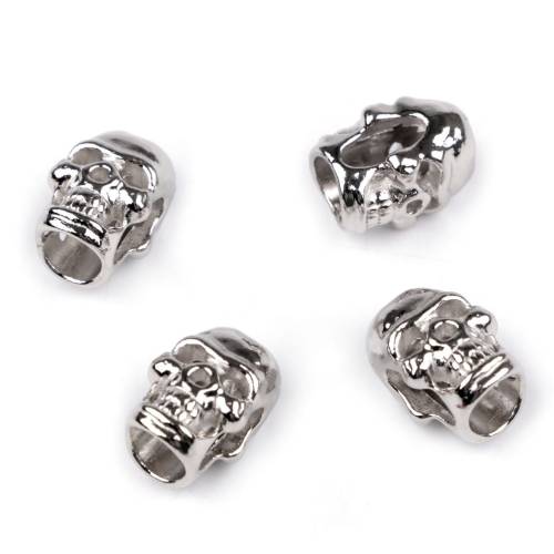 Schädel - 1 Set Endstück aus Metall für Kordel, Ø 5 mm