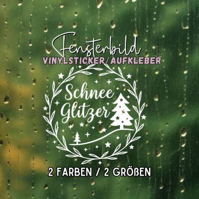 Schneeglitzer Winter Aufkleber Fensterbild für die Weihnachts- und Adventszeit