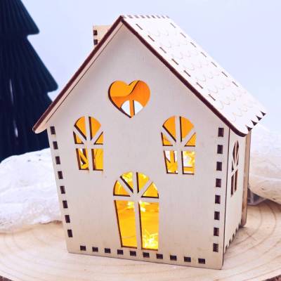 Windlicht aus Holz | Lichthaus Weihnachten Geschenk | Laterne aus Holz | Geschenk für Familie, Kollegen oder als kleines
