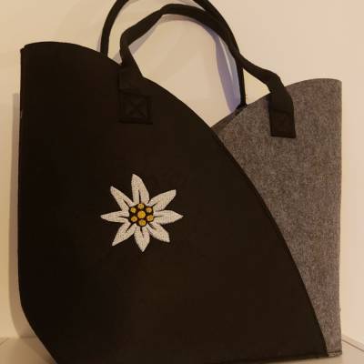 Filztasche Tulip bestickt mit Edelweiss