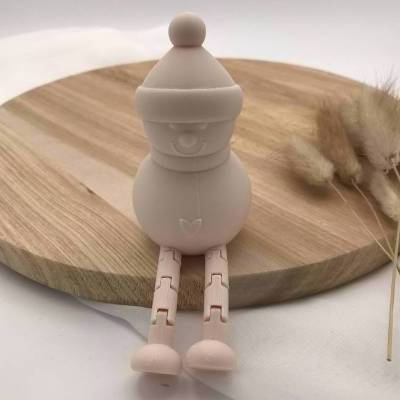 Schneemann Deko Figur aus 3D-Druck (PLA) mit Gelenkbeinen – Weihnachtsdekoration