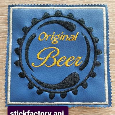 Stickdatei ith Kronkorken Bier mug rug für den 10x10 er Rahmen