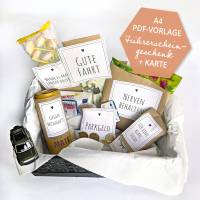 Führerscheingeschenke | zur Führerscheinprüfung | Karte | Druckvorlage A4 | Datei | PDF Vorlage